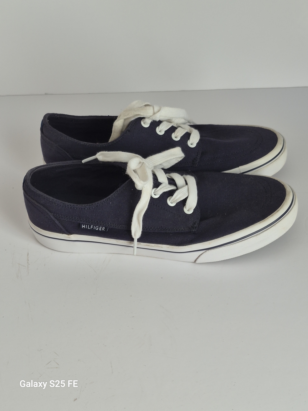 Classic Canvas Lace-Up Sneakers with a Navy Stripe On Soles - Picture 5 of 12